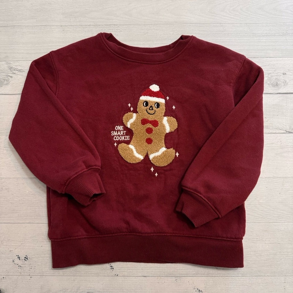 Cat & Jack kids gingerbread man‎ one smart cookie sweatshirt 5T